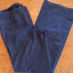 Pants ladies blue/gray flare 3 button on front Sz 9